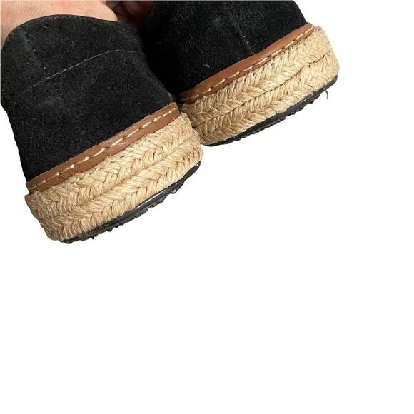 SCHUTZ Suede Slip On Suede Flat Espadrilles Black Tan 38 - Picture 9 of 12